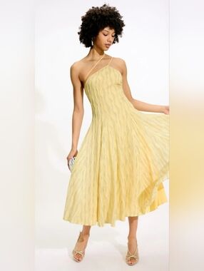 BLACK HALO ATHENA MIDI DRESS SIZE L MSRP $435